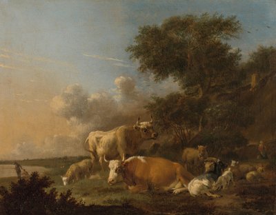 Landschaft mit Vieh von Albert Jansz Klomp