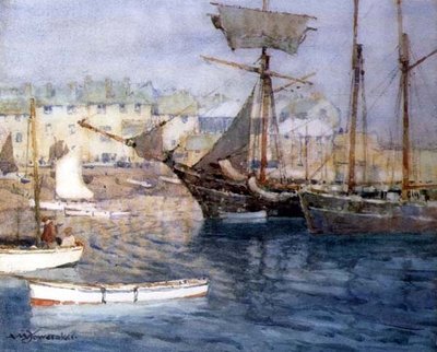 Der Hafen, St. Ives von Albert Moulton Foweraker