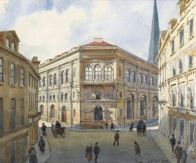 Blick auf die Börse von Riga von Albert Nikolaevich Benois