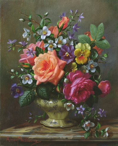 Rosen und Stiefmütterchen von Albert Williams