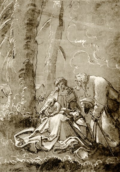 Heilige Familie im Wald von Albrecht Altdorfer