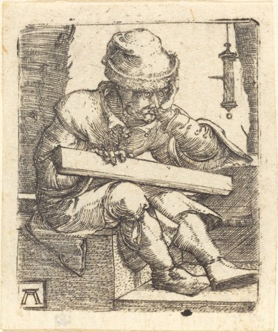 Der nachdenkliche Zimmermann von Albrecht Altdorfer