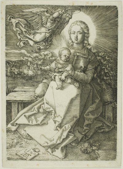 Madonna von einem Engel gekrönt von Albrecht Dürer