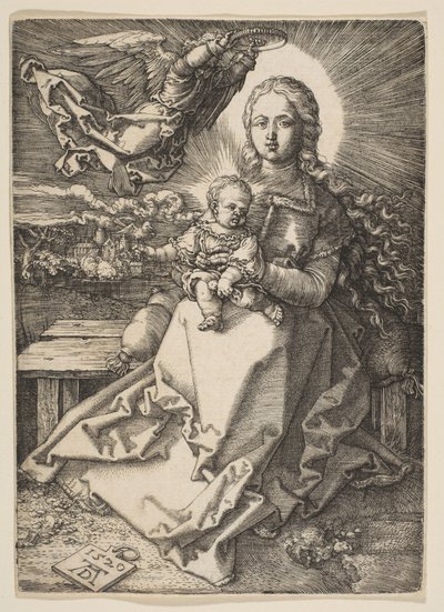 Madonna von einem Engel gekrönt von Albrecht Dürer