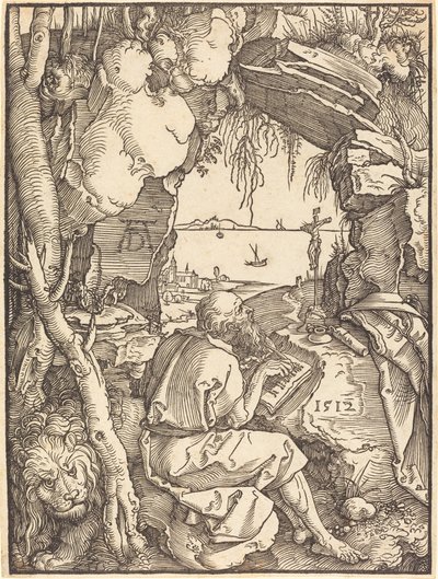 Heiliger Hieronymus in einer Höhle von Albrecht Dürer