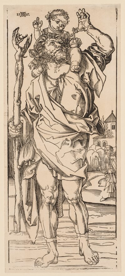 St. Christophorus überquert den Strom, 1528 von Albrecht Dürer