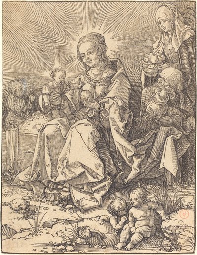 Die Heilige Familie auf einer Grasbank von Albrecht Dürer