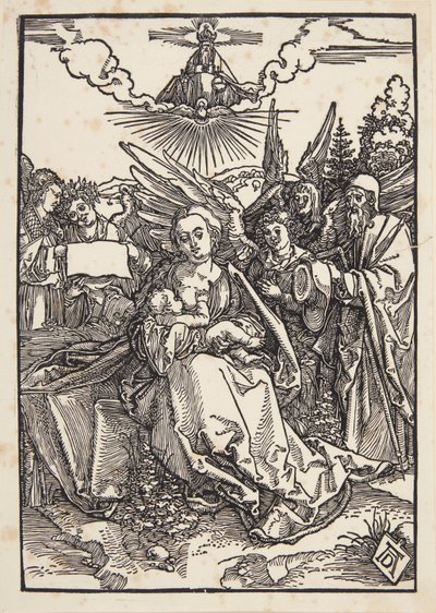 Die Heilige Familie mit fünf Engeln von Albrecht Dürer