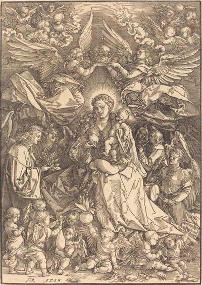 Die Jungfrau umgeben von vielen Engeln von Albrecht Dürer