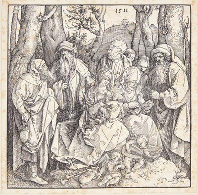 Die heilige Verwandtschaft mit Engeln von Albrecht Dürer