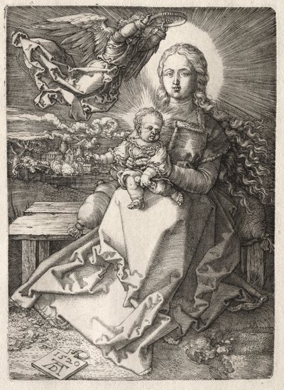 Jungfrau von einem Engel gekrönt von Albrecht Dürer