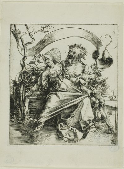 Junge Frau von Tod angegriffen (Der Räuber) von Albrecht Dürer
