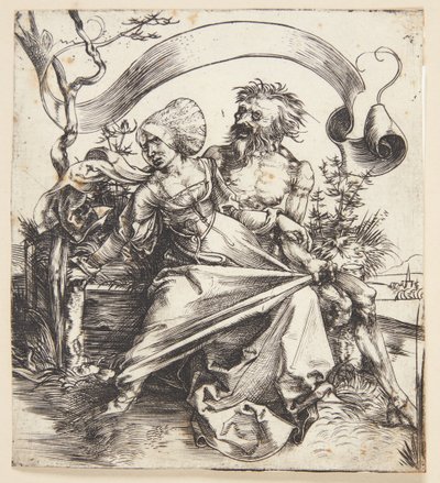 Junge Frau von Tod angegriffen von Albrecht Dürer