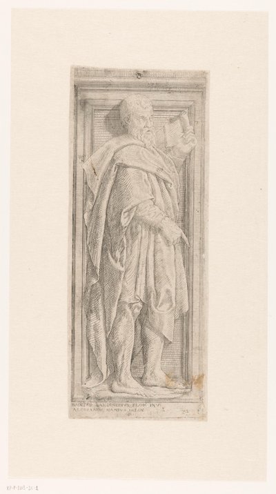 Basrelief mit stehendem Propheten mit Schriftrolle von Alessandro Nani