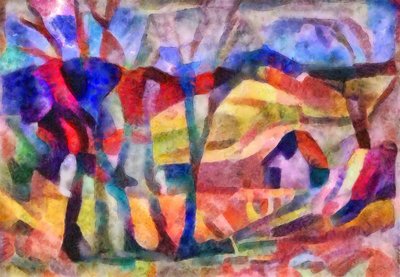Landschaft in Rosa von Alex Caminker