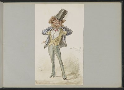 Karikatur einer Figur mit Melone von Alexander Ver Huell