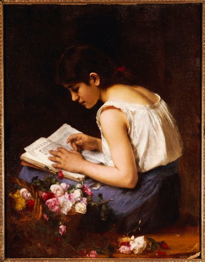 Ein Mädchen liest von Alexei Alexevich Harlamoff