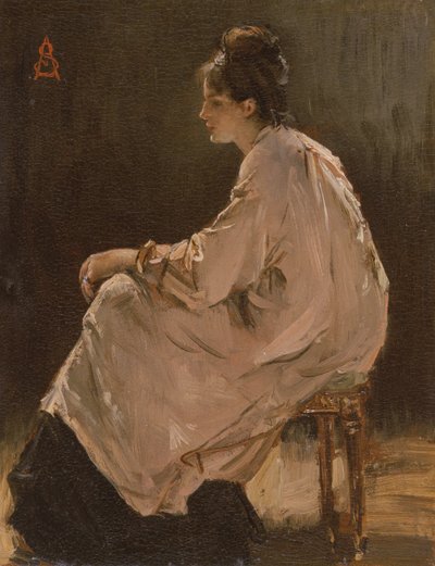 Sitzendes Mädchen von Alfred Emile Stevens