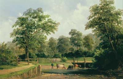 Landschaft mit Kühen, 19. Jahrhundert von Alfred Gomersal Vickers