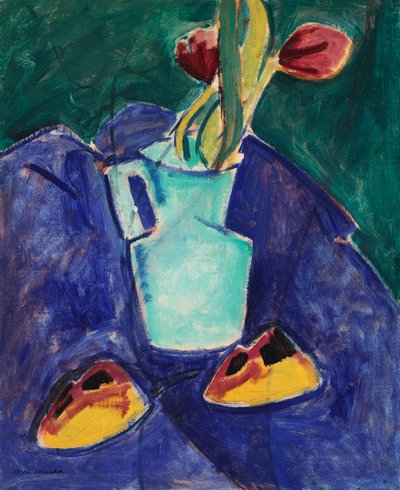 Tulpen in einer grünen Vase von Alfred Henry Maurer