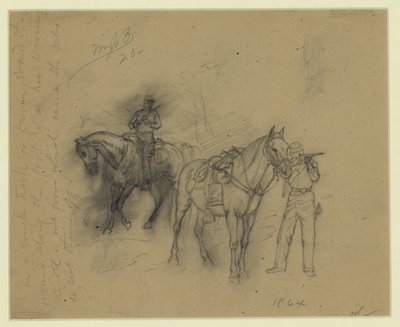 Zwei Kavalleristen von Alfred Rudolph Waud