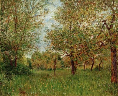 Kleine Wiese in By von Alfred Sisley