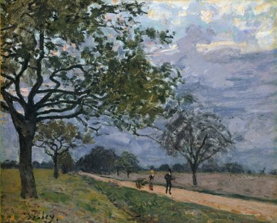Die Straße von Versailles nach Louveciennes von Alfred Sisley