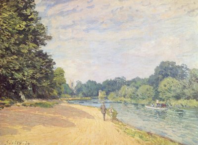 Die Themse mit der Kirche von Hampton, 1874 von Alfred Sisley