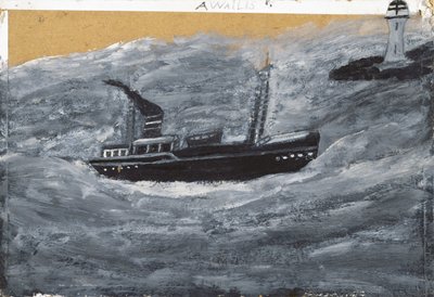 Fischerboot und Pier von Alfred Wallis