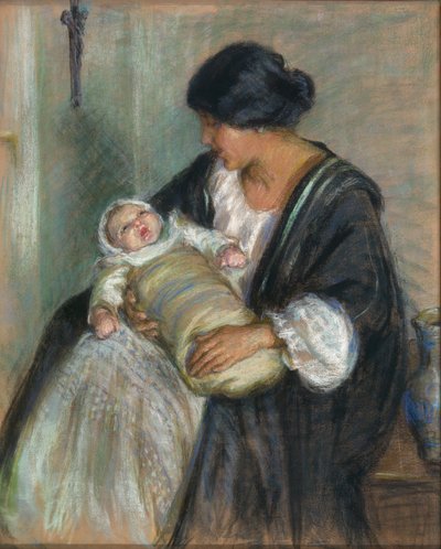 Mutter und weinendes Baby von Alice Pike Barney