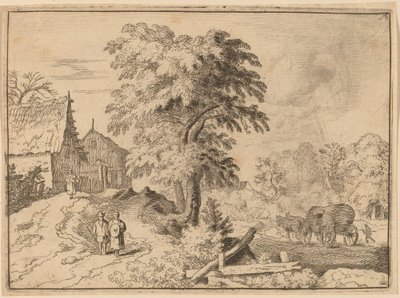 Karren mit zwei Zugpferden von Allart van Everdingen