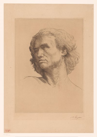 Kopf eines Mannes von Alphonse Legros (signed by artist)
