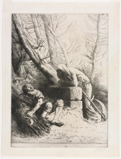 Der Tod und der Holzfäller von Alphonse Legros