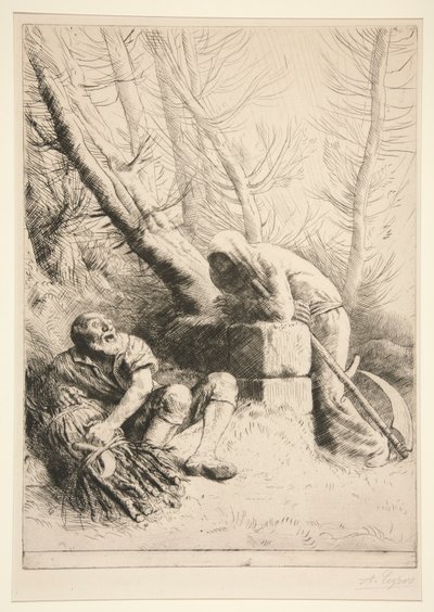 Der Tod und der Holzfäller von Alphonse Legros