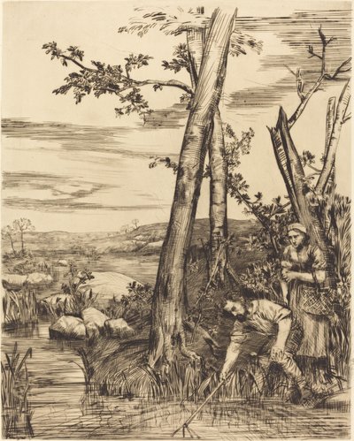 Fischen nach Flusskrebsen von Alphonse Legros
