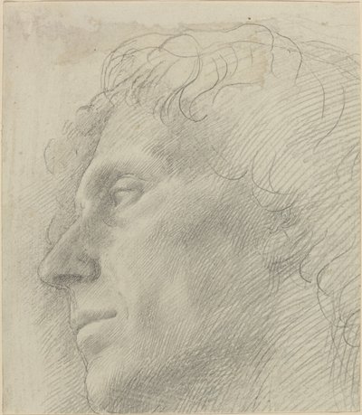 Kopf eines Mannes nach links gewandt von Alphonse Legros