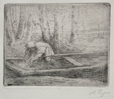 Mann in einem Kahn von Alphonse Legros
