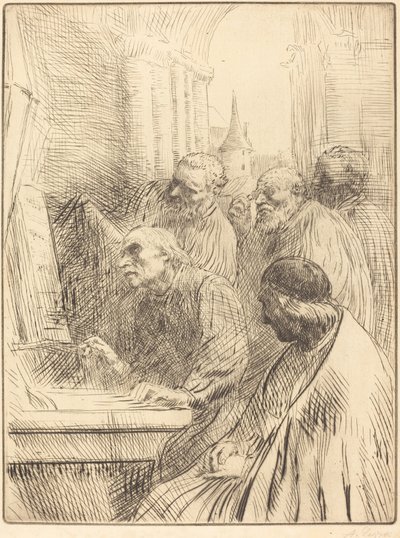 Mönche in der Kirche von Alphonse Legros