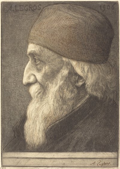 Selbstporträt, 13. Platte von Alphonse Legros