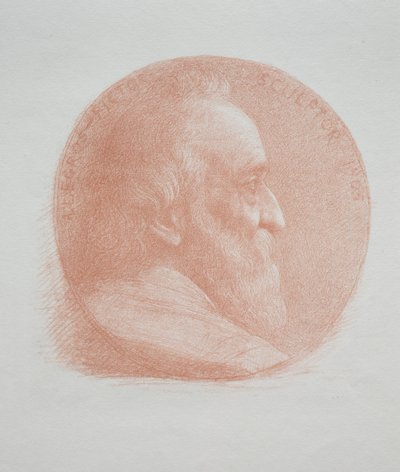Selbstporträt, Medaillon Nr. 2 (11. Platte) von Alphonse Legros