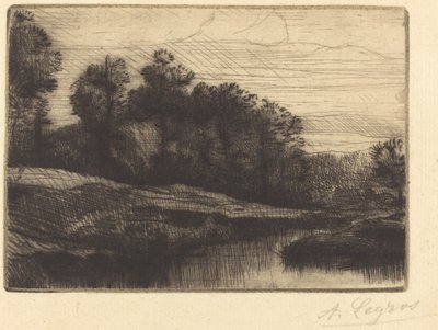 Sonnenuntergang Le soir Coucher de soleil von Alphonse Legros