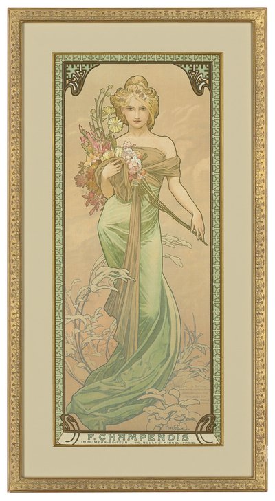 Vier Jahreszeiten: Frühling, 1900 von Alphonse Mucha