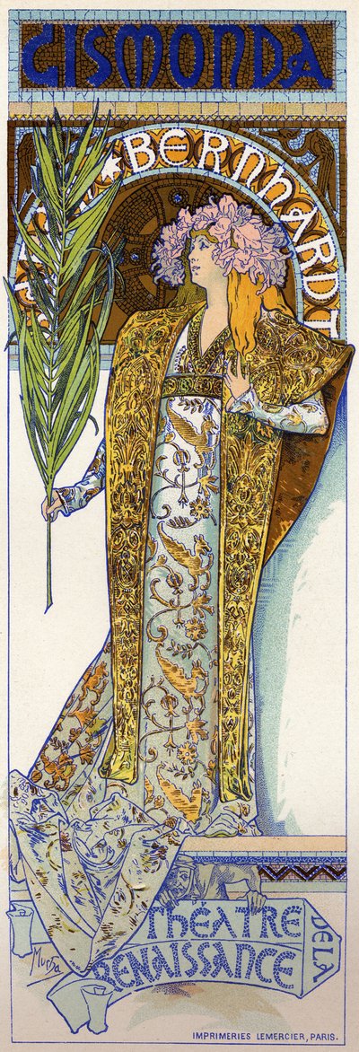 Gismonda mit Sarah Bernhardt in Paris von Alphonse Marie Mucha