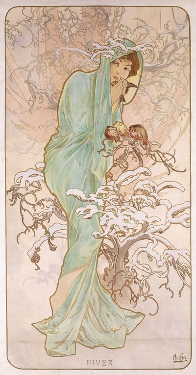 Winter; Hiver, ca. 1896 von Alphonse Mucha