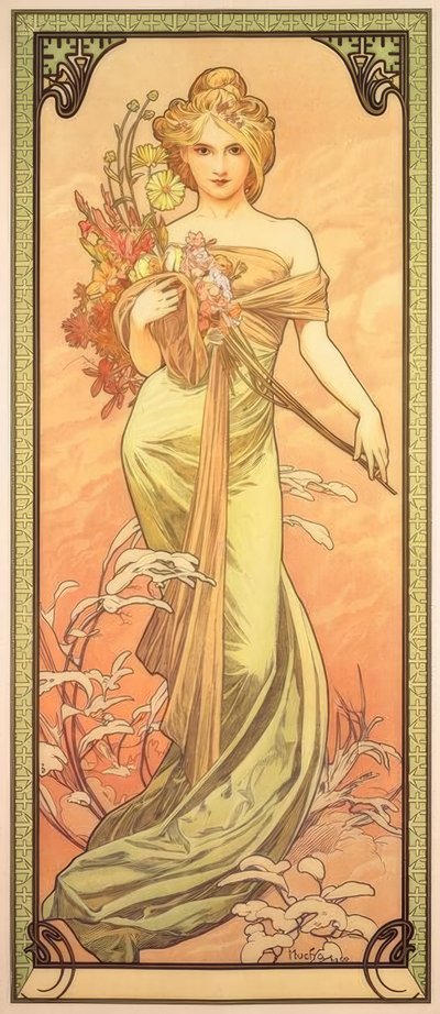 Der Frühling von Alphonse Mucha