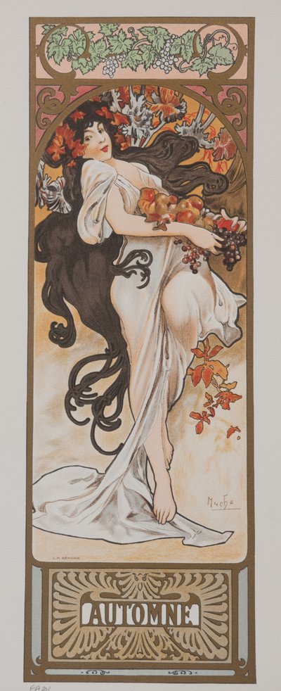 Die Jahreszeiten. Herbst, 1897 von Alphonse Mucha