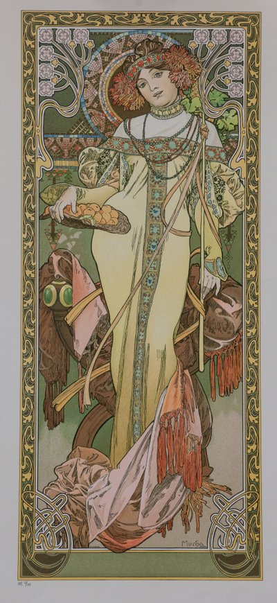 Die vier Jahreszeiten: Der Herbst, 1900 von Alphonse Mucha