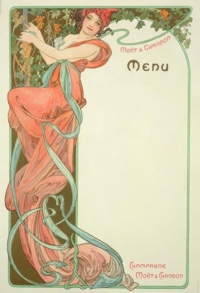 Moët & Chandon / Menü von Alphonse Mucha