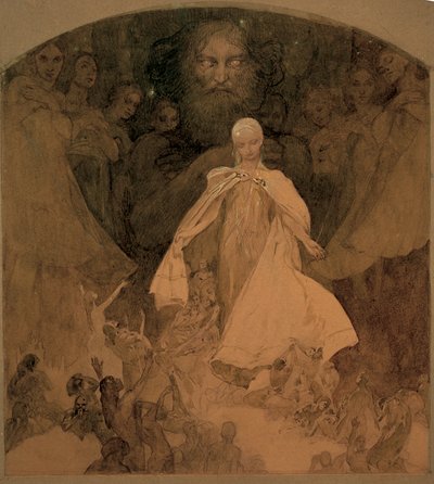 Studie für Das Zeitalter der Weisheit von Alphonse Mucha