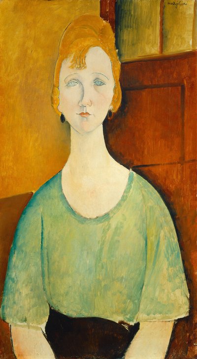 Mädchen in einer grünen Bluse, 1917 von Amedeo Modigliani